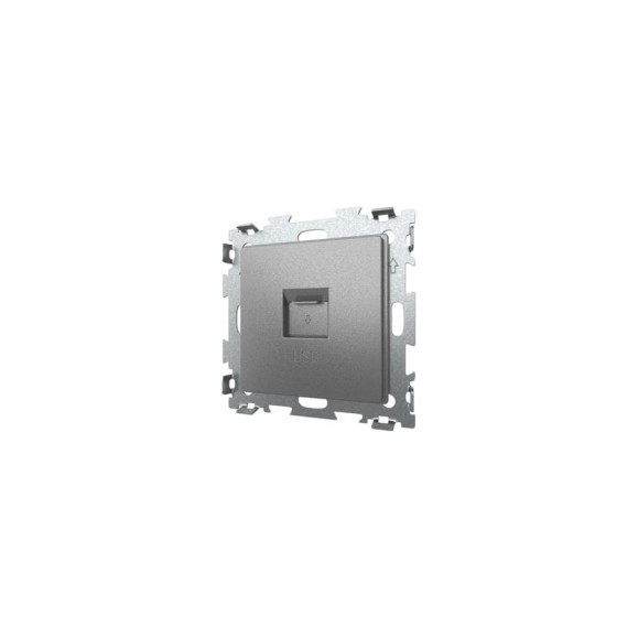USB розетка CGSS 2,1А серая платина "Эстетика" GL-W201U-GPG