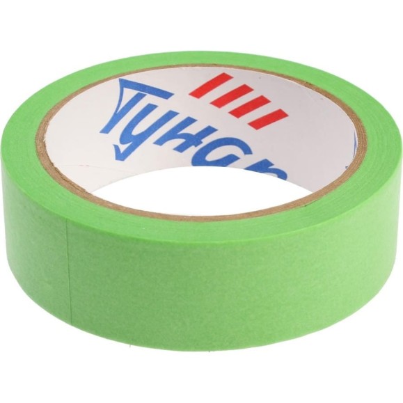 Малярная лента ТУНДРА клейкая, стойкость к УФ 12 дней, зеленая, 30 мм x 25 м 9700788