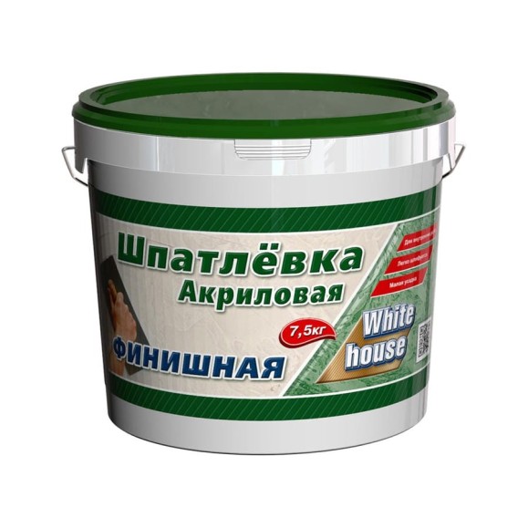Шпатлевка White House акриловая финишная (выравнивающая; 7.5 кг) 14756