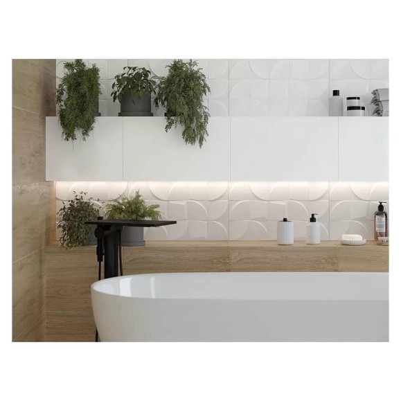 Настенная плитка Gracia Ceramica Nature white белый 01, 30x50 см, 1.2 кв.м, 8 шт. СК000040514