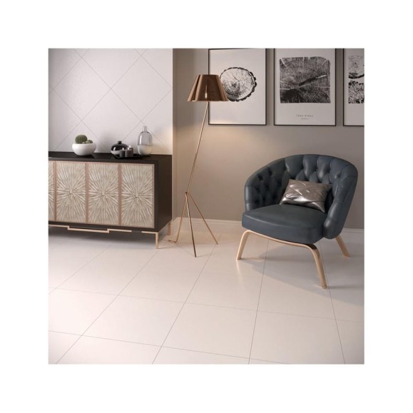 Керамогранит Gracia Ceramica Monocolor white белый RAL9016 PG 01, 60x60 см, 1.44 кв.м, 4 шт. СК000028394