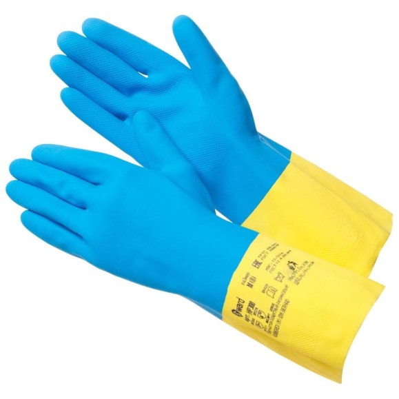 Перчатки из латекса и неопрена, Gward HP300 двуцветные, р. M 12 пар HP300/M