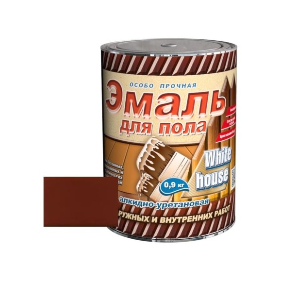 Алкидно-уретановая эмаль для пола White House (дикая вишня; 0.9 кг) 15320