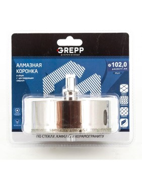 Коронка алмазная сверлильная для стекла, мрамора, керамогранита, кафеля 102 мм Grepp 403-0102