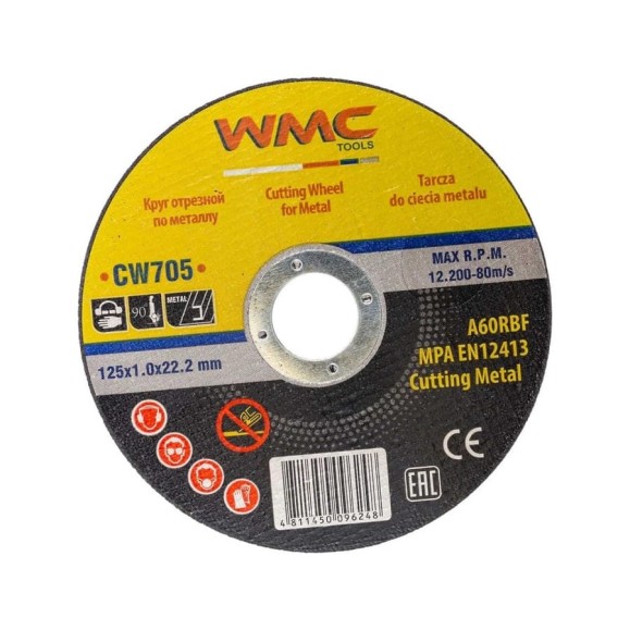 Круг отрезной 125x1.0x22.2 мм WMC TOOLS WMC-CW705(56848) Круг отрезной 125x1.0x22.2 мм WMC TOOLS WMC-CW705(56848)