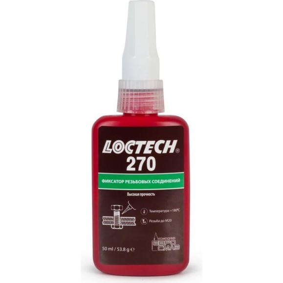 Резьбовой фиксатор высокой прочности LOCTECH 270 50 мл 27050 Резьбовой фиксатор высокой прочности LOCTECH 270 50 мл 27050