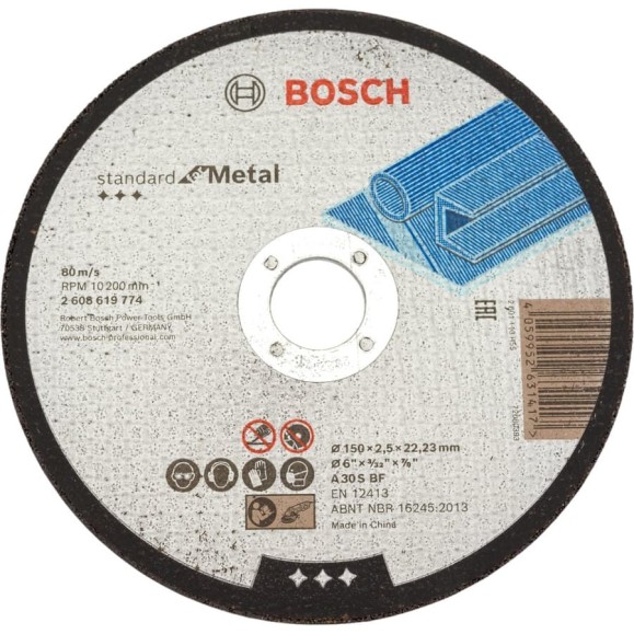 Отрезной круг Standard For Metal 150x2.5 мм Bosch 2608619774 Отрезной круг Standard For Metal 150x2.5 мм Bosch 2608619774