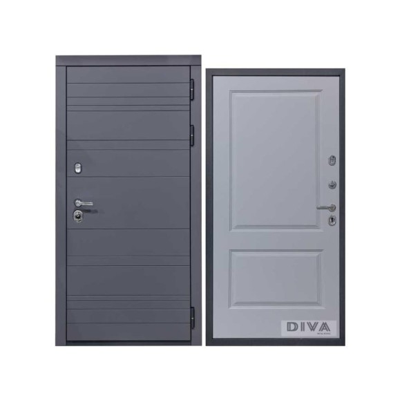 Дверь DIVA МД-39 2050x960 мм, правая, Серая-Д7 Силк Маус УТ-00075458