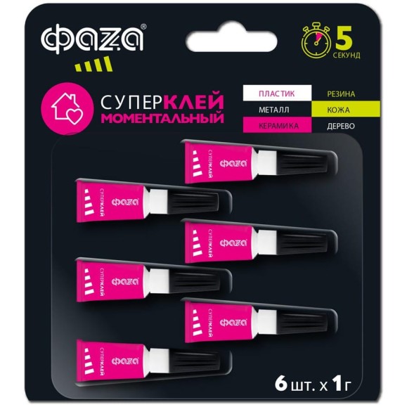 Супер-клей ФАZА GSp-1x6 1г BL-6 5044036 Супер-клей ФАZА GSp-1x6 1г BL-6 5044036