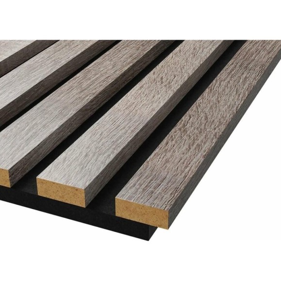 Акустические стеновые панели Cosca Decor 1200x600x19 мм, черный войлок, рейки мдф, цвет - дуб дымчатый, коллекция сканди 00-00074686 Акустические стеновые панели Cosca Decor 1200x600x19 мм, черный войлок, рейки мдф, цвет - дуб дымчатый, коллекция сканди 00-00074686