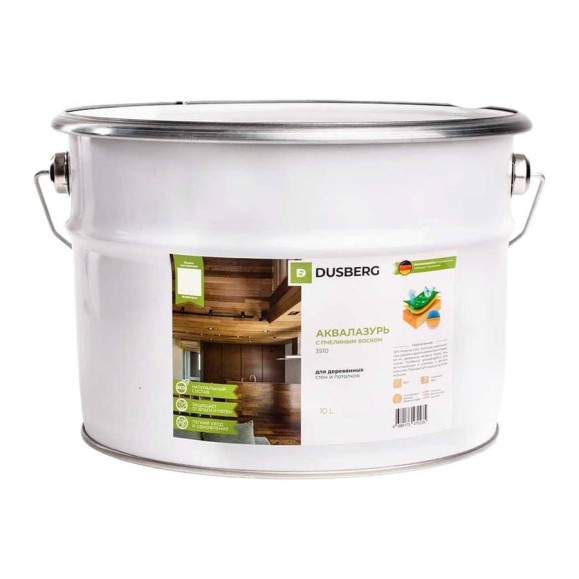 Аквалазурь с пчелиным воском Dusberg 3511 цвет 5302 светлый лимон 10 л 3511-10-Dus5302 Аквалазурь с пчелиным воском Dusberg 3511 цвет 5302 светлый лимон 10 л 3511-10-Dus5302