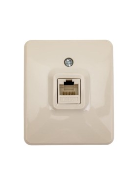 Информационная розетка ЭРА 11-3203-02, RJ45, ОУ, IP20, Эксперт, слоновая кость Б0020731