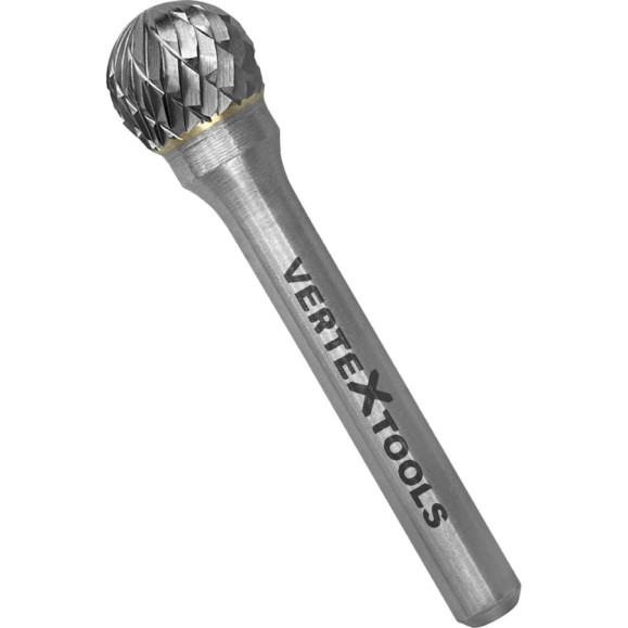 Бор-фреза по металлу твердосплавная, шарообразная, тип D, 12 мм vertextools 3642-12 Бор-фреза по металлу твердосплавная, шарообразная, тип D, 12 мм vertextools 3642-12