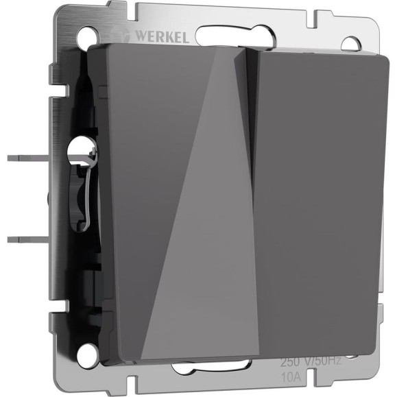 Двухклавишный проходной выключатель WERKEL (графит акрил) w1122044 a064088 Двухклавишный проходной выключатель WERKEL (графит акрил) w1122044 a064088