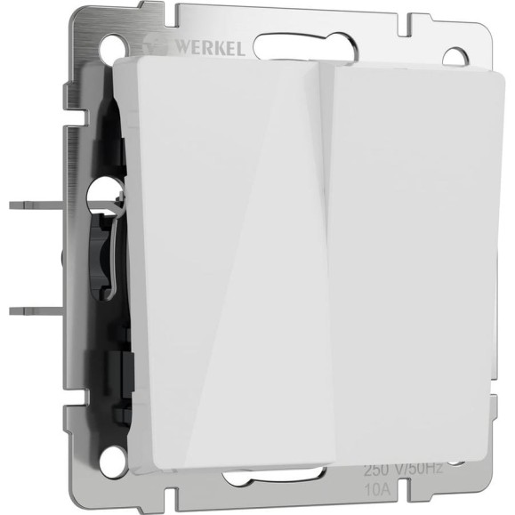 Двухклавишный проходной выключатель WERKEL (белый акрил) w1122041 a064007 Двухклавишный проходной выключатель WERKEL (белый акрил) w1122041 a064007