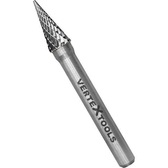 Бор-фреза по металлу твердосплавная, коническая, тип M, 8 мм vertextools 3650-8