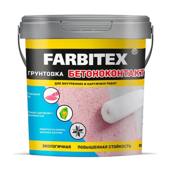 Акриловая грунтовка Farbitex бетоноконтакт 1.1 кг 4300011404
