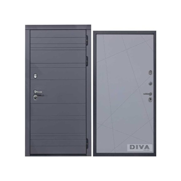 Дверь DIVA МД-39 2050x860 мм, правая, Серая-Д11 Силк Маус УТ-00075486
