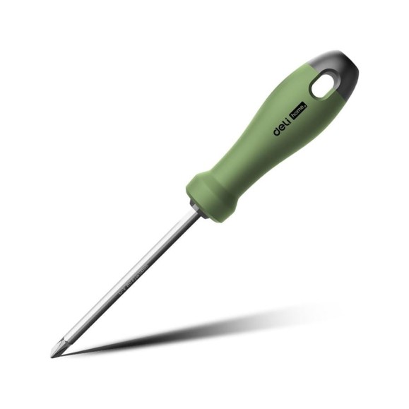 Двухсторонняя отвертка DELI Home Series Green HT1055L (SL6+PH2, длина жала 100мм, эксклюзивный дизайн, софттач пластик 130284 Двухсторонняя отвертка DELI Home Series Green HT1055L (SL6+PH2, длина жала 100мм, эксклюзивный дизайн, софттач пластик 130284