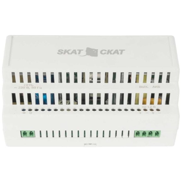 Источник питания SKAT -12-8.0 DIN (СКАТ ИБП-12/8-DIN) 12В, 8А, пластиковый корпус, под DIN рейку 35 мм 587