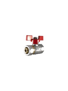 Шаровой кран STI латунь никель ДН 16x1/2 РУ16 ВР/обжим, бабочка ТТ000017564