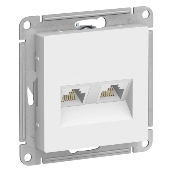 Двойная компьютерная розетка rj45+rj45 Systeme Electric Atlasdesign лотос кат.5е, механизм ATN001385