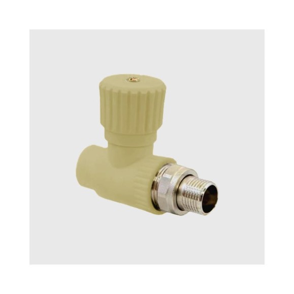 Вентиль LAMMIN ppr радиаторный прямой, 25x3/4" 36/6 серый Lm31077025020G