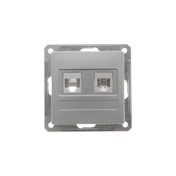 Розетка rj11+rj45 Systeme Electric Wessen 59 матовый хром кат.5e RSI-251TK5E-5-86 Розетка rj11+rj45 Systeme Electric Wessen 59 матовый хром кат.5e RSI-251TK5E-5-86