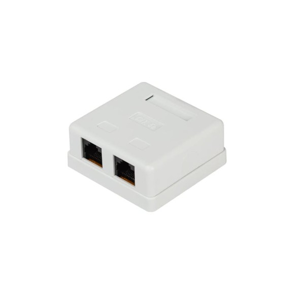 Компьютерная розетка ЭРА RJ45 категория 5е неэкранированная, 2 порта, упаковка 30 шт. Б0056902