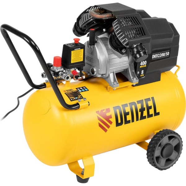 Воздушный компрессор DENZEL DKV2200/50,Х-PRO 2,2 кВт, 400 л/мин, 50 л 58083