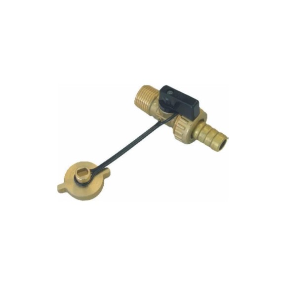 Кран Tiemme 1/2" Н сливной с заглушкой (металлический жгут) 2950040/2990G