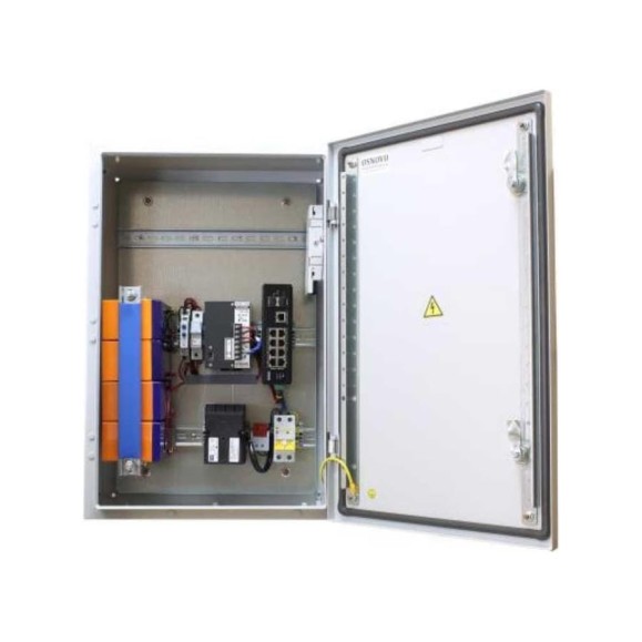 Уличный управляемый (L2+) коммутатор на 10 портов OSNOVO OS-46TB1(SW-80822/ILR) с термостабилизацией и резервным питанием на базе уличной станции OS-46TB1 sct1461