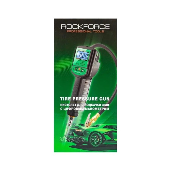 Пистолет для подкачки шин с цифровым манометром и шлангом Rockforce RF-23707 Пистолет для подкачки шин с цифровым манометром и шлангом Rockforce RF-23707