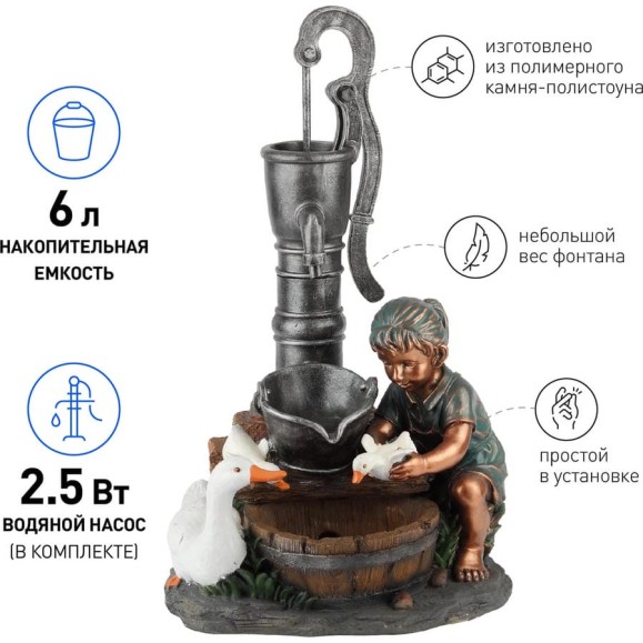Уличный фонтан GREEN APPLE GA02296 Птичница высота 76 см Б0032435 Уличный фонтан GREEN APPLE GA02296 Птичница высота 76 см Б0032435