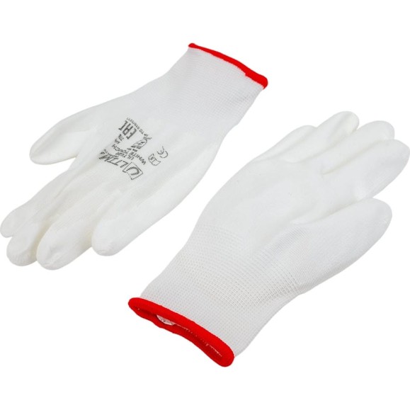 Нейлоновые перчатки с полиуретановым покрытием ULTIMA WHITE TOUCH белые ULT620/S