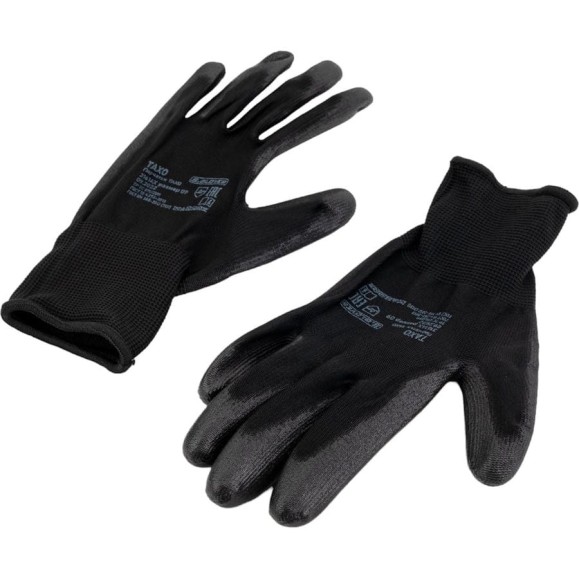 Нейлоновые перчатки с полиуретановым покрытием S.GLOVES TAXO черные, 09 размер 31614-09