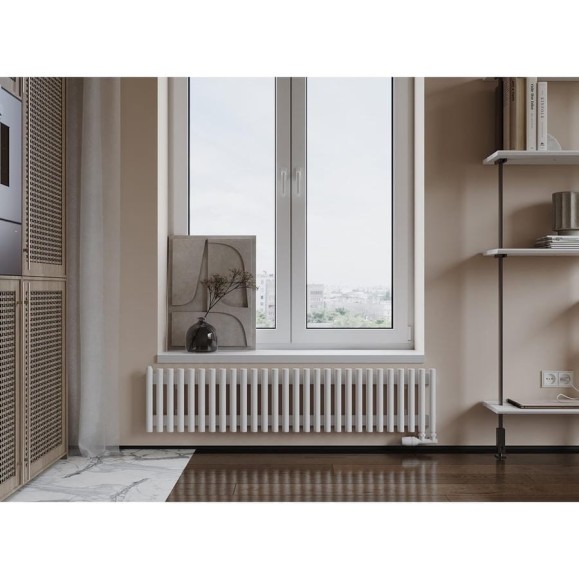 Вертикальный стальной радиатор GUARDO Torre 3D 400х482 мм, 10 секций, S=4м², нижнее левое подключение 3D-0400-10 NK-VER-L R9016(M) Вертикальный стальной радиатор GUARDO Torre 3D 400х482 мм, 10 секций, S=4м², нижнее левое подключение 3D-0400-10 NK-VER-L R9016(M)