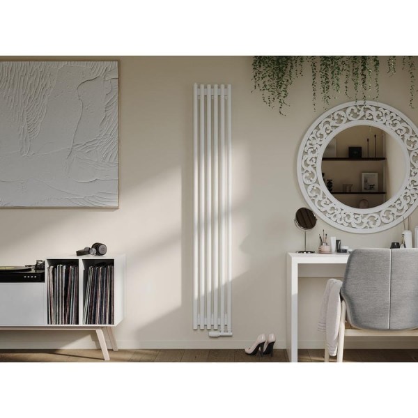 Вертикальный стальной радиатор GUARDO Torre 3D 1800х582 мм, 12 секций, S=23м², нижнее левое подключение 3D-1800-12 NK-VER-L R9016(M)