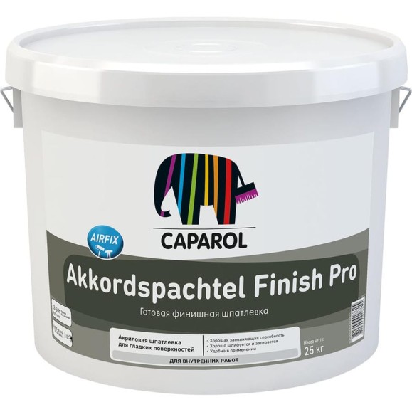 Финишная дисперсионная шпатлевка для внутренних работ Caparol AKKORDSPACHTEL FINISH, белая, 25 кг 948105047 Финишная дисперсионная шпатлевка для внутренних работ Caparol AKKORDSPACHTEL FINISH, белая, 25 кг 948105047