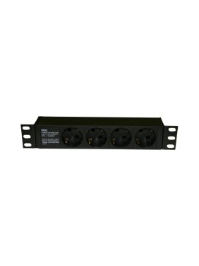 Горизонтальный блок розеток для 10" шкафов Hyperline, SHE10-4SH-IEC, 4 розетки Schuko, 10А 255009