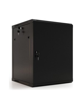 Настенный 19-дюймовый шкаф Hyperline RAL 9004 27U, 1304x600x600мм, металлическая передняя дверь с замком, две боковые панели, цвет черный, разобранный 405334