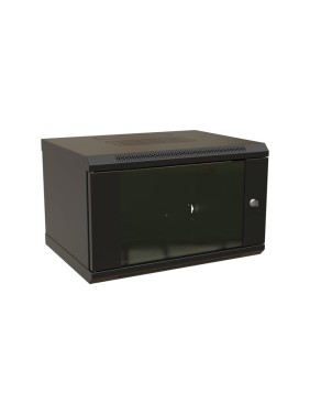 Настенный 19-дюймовый разобранный шкаф WRline WR-TW-0645-GP-RAL9004 (19"), 6U, 367x600x450мм, стеклянная дверь, цвет черный (RAL 9004) 520237