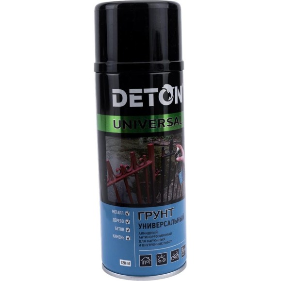 Аэрозольный универсальный грунт Deton черный UNIVERSAL 520 мл 126935 DTN-A70822