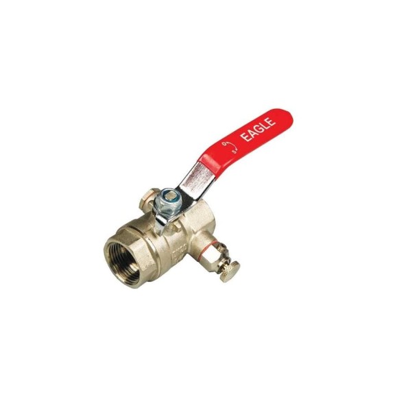 Шаровой кран BYR PEX полнопроходной, c дренажом и сбросником, 1 1/4" FF, PN 25, стальная ручка 9244В