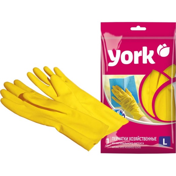 Резиновые перчатки YORK L 092010 Резиновые перчатки YORK L 092010