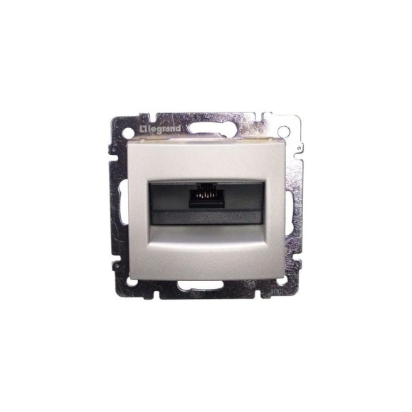 Розетка Legrand Valena алюминий, 1хrj45 utp 770242