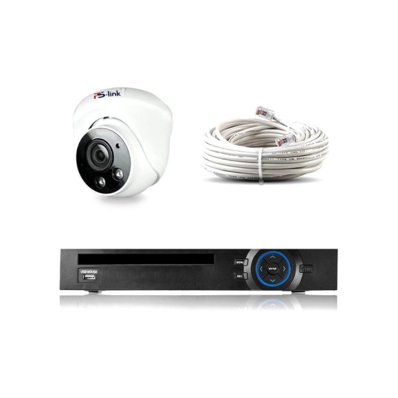 Комплект видеонаблюдения PS-link ip 5мп kit-a501ipv-poe 1 камера для помещения со встроенным микрофоном и poe питанием 4414