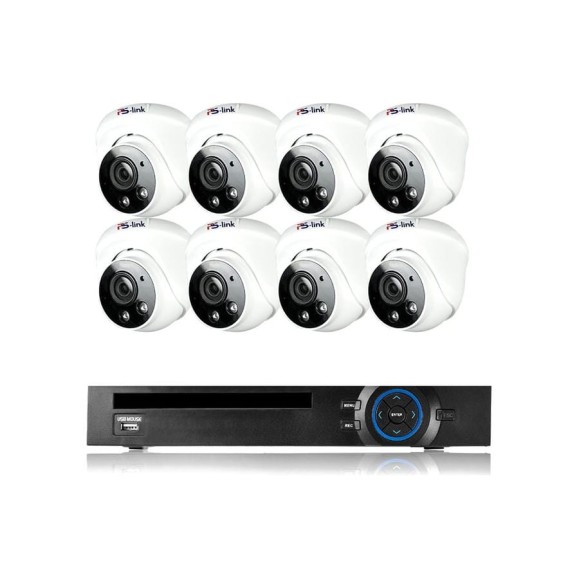 Комплект видеонаблюдения PS-link ip 5мп kit-a508ipv-poe 8 камер для помещения со встроенным микрофоном и poe питанием 4417