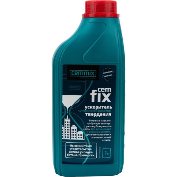 Пластификатор для ускорения твердения CEMMIX Fix, 1 л 16718316 Пластификатор для ускорения твердения CEMMIX Fix, 1 л 16718316