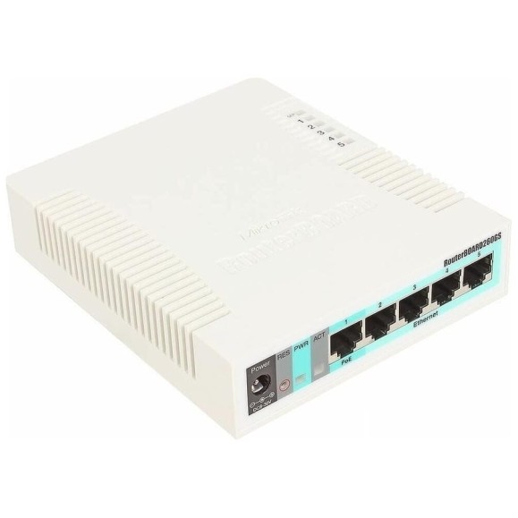 Коммутатор Mikrotik Rb260gs (r2) routerboard 260gs 5-port gigabit smart switch with sfp cage, swos, plastic case, psu CSS106-5G-1S Коммутатор Mikrotik Rb260gs (r2) routerboard 260gs 5-port gigabit smart switch with sfp cage, swos, plastic case, psu CSS106-5G-1S